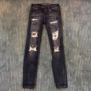 American Eagle Super Stretch Ripped Skinny Jeans